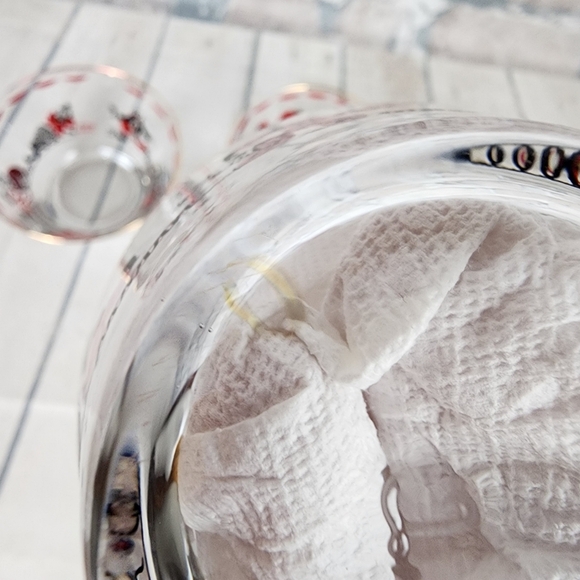 Vintage Mid Century Libby Fruit Bowls Clowns Gold Rimmed Set of 5 - Picture 10 of 16